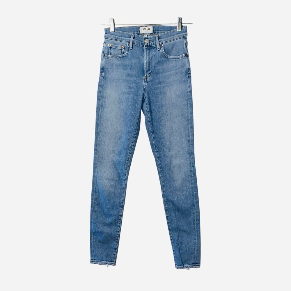 AGOLDE Sophie Skinny Jeans Womens 24 Distressed Mid Rise Stretch Lyocell